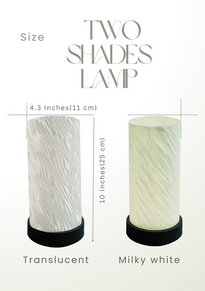 हेलिकल लॅम्प | इको-फ्रेंडली ३डी प्रिंटेड टेबल लाईट, बायोडिग्रेडेबल पीएलए, मिल्की व्हाइट सिलेंडर, ३ कलर मोडसह एलईडी - आधुनिक बेडसाइड आणि डेस्क लॅम्प