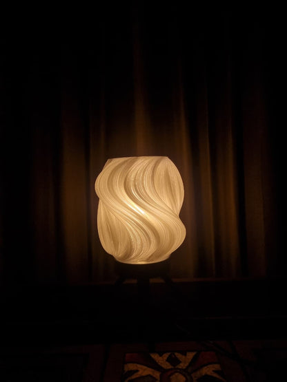 Snowflake Lamp | 3D Printed Table Light, Biodegradable PLA, Translucent White Shade, LED 3 Color Modes – Modern Bedside & Desk Lamp