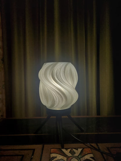 Snowflake Lamp | 3D Printed Table Light, Biodegradable PLA, Translucent White Shade, LED 3 Color Modes – Modern Bedside & Desk Lamp