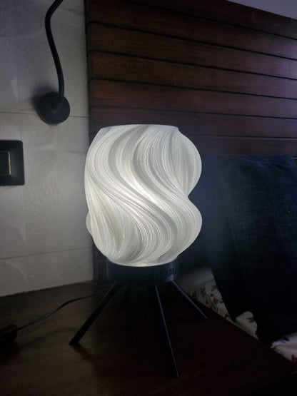 Snowflake Lamp | 3D Printed Table Light, Biodegradable PLA, Translucent White Shade, LED 3 Color Modes – Modern Bedside & Desk Lamp