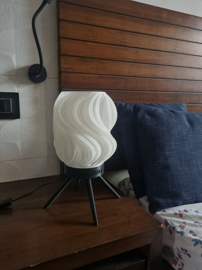 Snowflake Lamp | 3D Printed Table Light, Biodegradable PLA, Translucent White Shade, LED 3 Color Modes – Modern Bedside & Desk Lamp