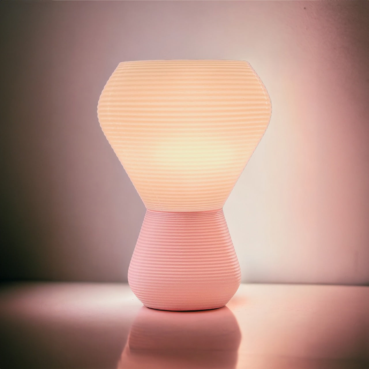 Delta Ridge Lamp | 3D Printed Table Light, Paper-Thin PLA Shade, Dual-Tone Design, LED 3-in-1 (Warm/Neutral/Cool) – Modern Bedside & Desk Lamp